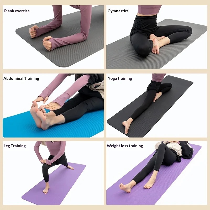 Pilates Yoga Home Workout - เสื่อโยคะหนาพิเศษ กันลื่น ซับแรงกระแทก กว้างพิเศษ สำหรับพิลาทิส ฟิตเนส