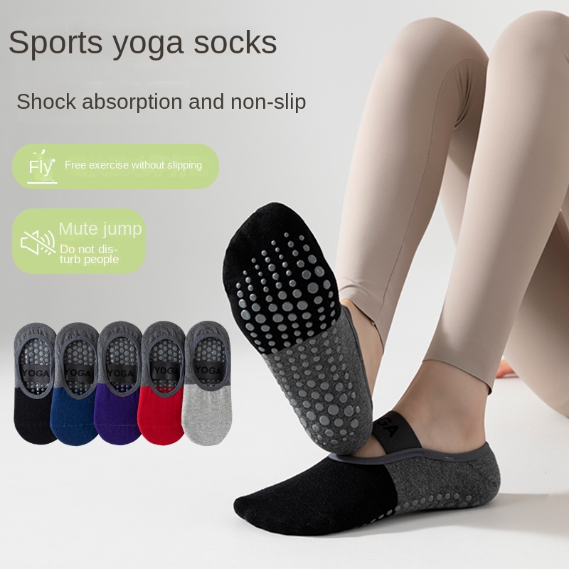 Pilates & Yoga Unleashed Studio Tuckahoe - ถุงเท้าโยคะมืออาชีพข้ามพรมแดน 5 คู่, ถุงเท้าฝ้ายแบบมีสายรัดซิลิโคนกันลื่นสำหรับพิลาทิส ฟิตเนส และเต้นรำ