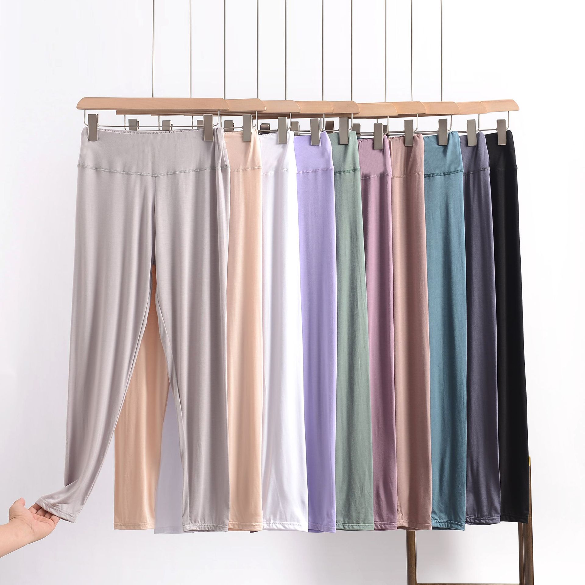 Pilates Yoga Outfit - PLUS ขนาดฤดูร้อน Modal กางเกงขายาวเอวสูง Tummy Control