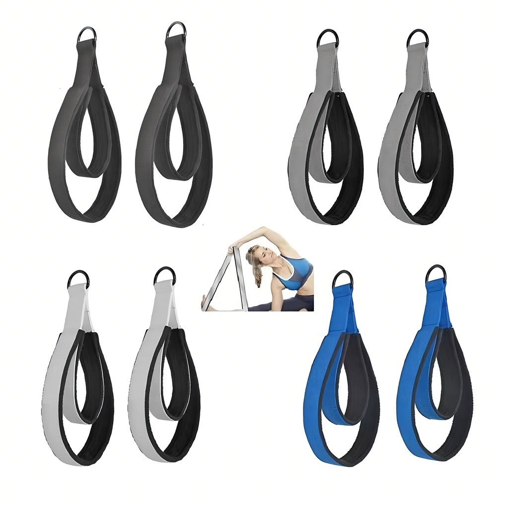 Pilates Yoga Ring - สายรัดข้อเท้าแบบวงแหวนคู่สำหรับโยคะ พิลาทิส อุปกรณ์เสริมสำหรับออกกำลังกาย สายรัดข้อเท้าแบบยืดหยุ่น สายรัดต้านทาน สายยางยืด