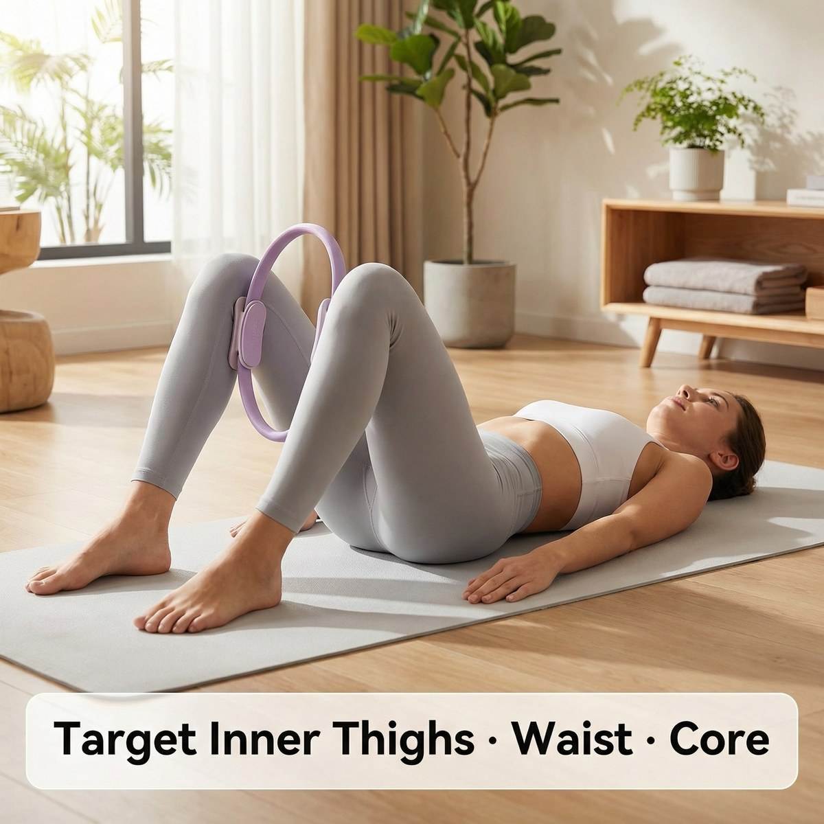 Pilates Yoga Ring - วงแหวนพิลาทิสขนาด 38 ซม. วงเวียนโยคะสำหรับฝึกกล้ามเนื้อต้นขาและกระชับกล้ามเนื้ออุ้งเชิงกราน อุปกรณ์ออกกำลังกายที่บ้าน