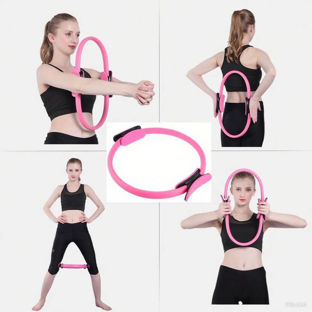 Pilates Yoga Ring - วงแหวนพิลาทิส วงแหวนออกกำลังกายแบบพกพา วงแหวนโยคะ วงแหวนออกกำลังกายแบบยืดหยุ่น อุปกรณ์ออกกำลังกายแบบต้านทานสำหรับต้นขา หน้าท้อง