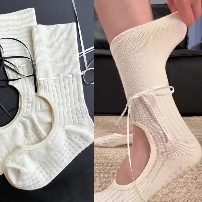 ถุงเท้าโยคะผู้หญิงแฟชั่น ผ้าริ - Youtube Yoga Pilates บทวิจารณ์และราคา