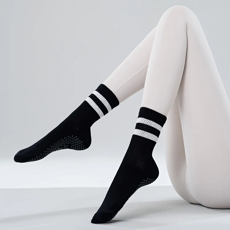 ถุงเท้าโยคะผู้หญิง ผ้าฝ้ายลายท - Youtube Yoga Pilates บทวิจารณ์และราคา