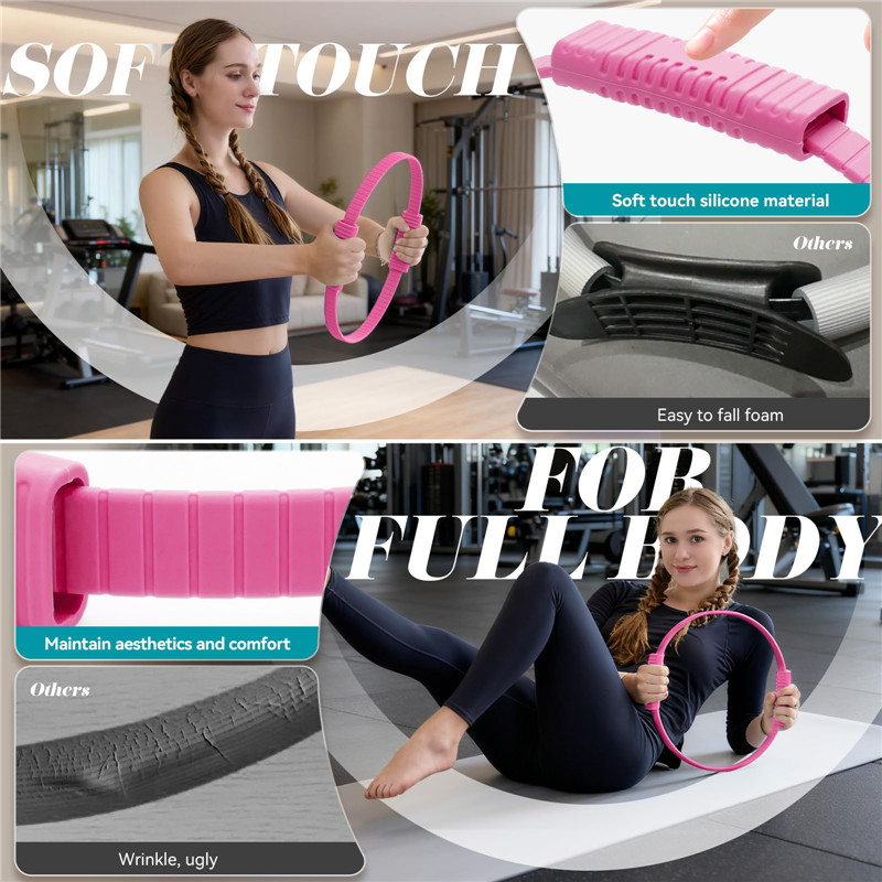 วงแหวนโยคะซิลิโคนแบบมีหูจับสอง - Pilates Yoga Ring บทวิจารณ์และราคา